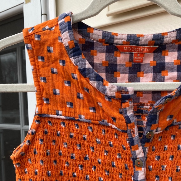 ModCloth Peplum Button Up Tank Top S - Picture 6 of 8